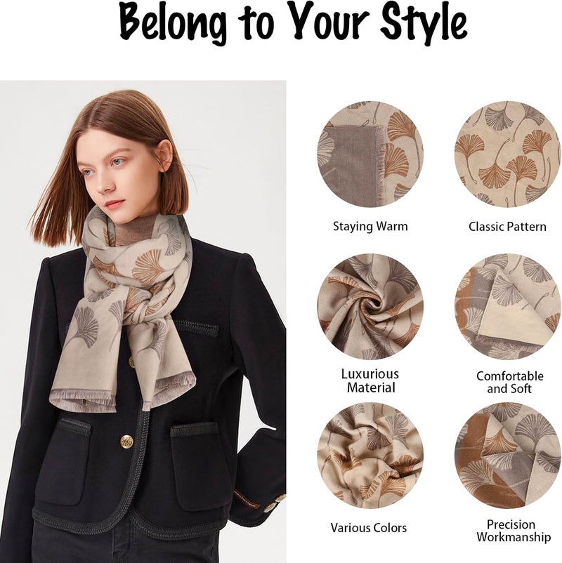 EXTREE Scarfs for Women Pashmina Silky Shawl Wrap for Evening Dressing Blanket Open Front Poncho Cape - Image 4